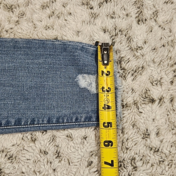 Madewell Sz 25 9" High Rise Skinny Distressed Raw Hem Light Wash Stretch Jeans - Picture 8 of 14